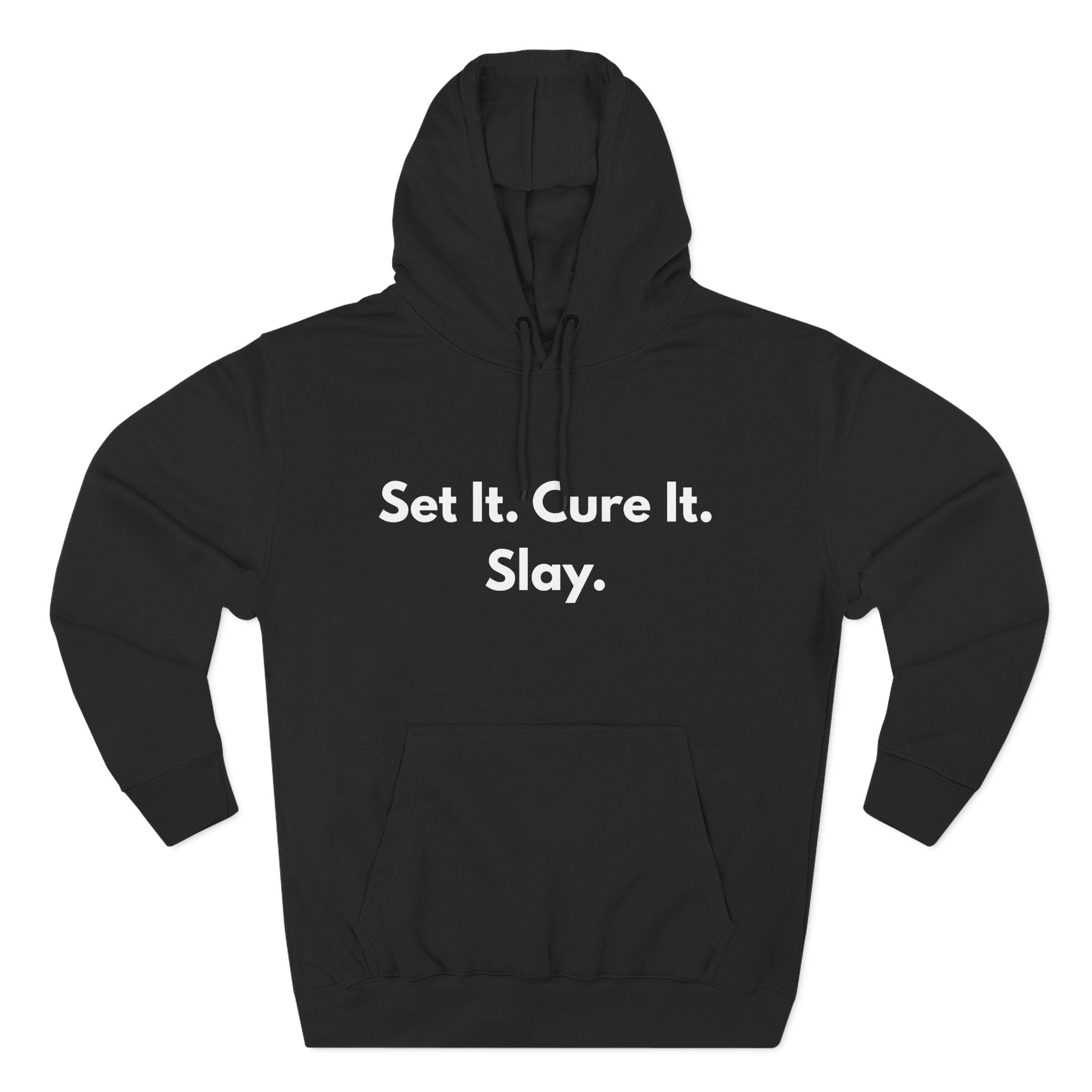 Set It. Cure It. Slay.  Funny Nail Tech Hoodie | Nail Technician Gift