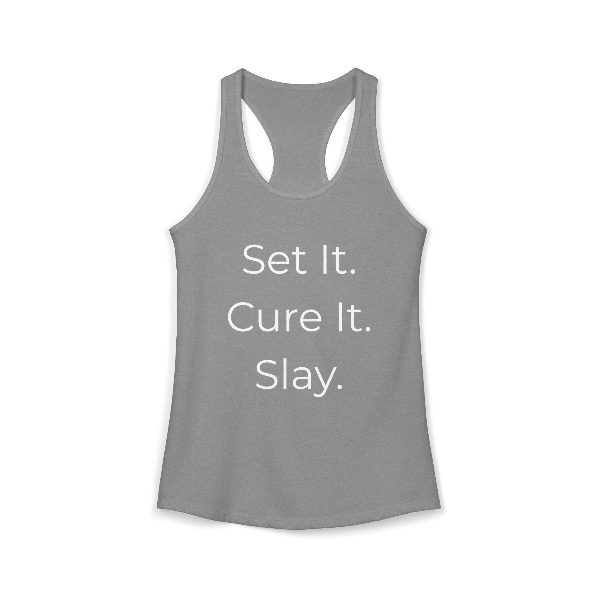Gray tank top with 'afterino' logo on a white background