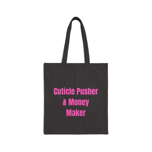 Cuticle Pusher and Money Maker tote bag lifestyle shot - gift for nail technicians - Nail Wit