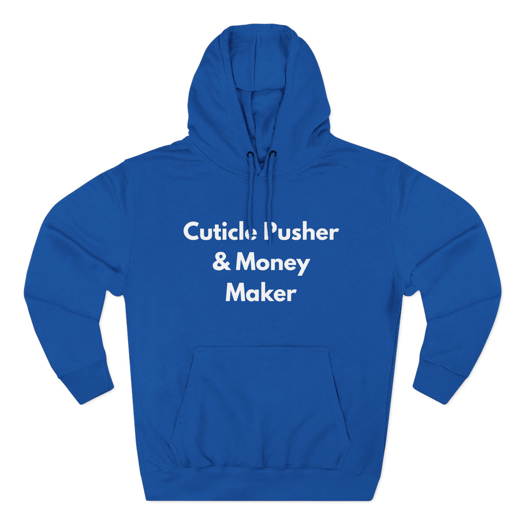 Cuticle Pusher and Money Maker nail tech sweatshirt lifestyle shot - Nail Wit
