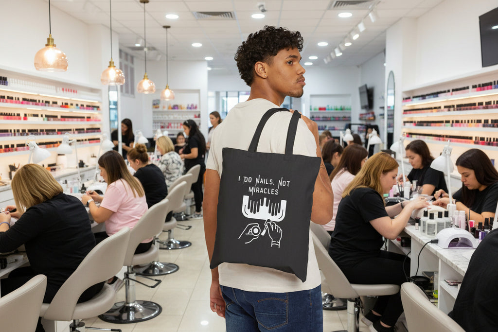 I Do Nails, Not Miracles Nail Tech Tote Bag – Funny Nail Technician Gift