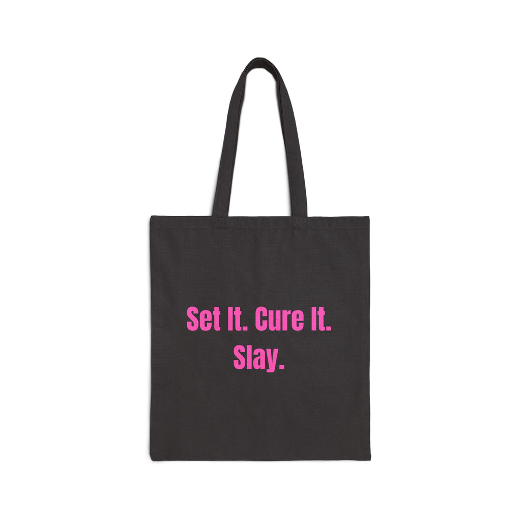 Set It Cure It Slay tote bag lifestyle shot - gift for nail technicians - Nail Wit