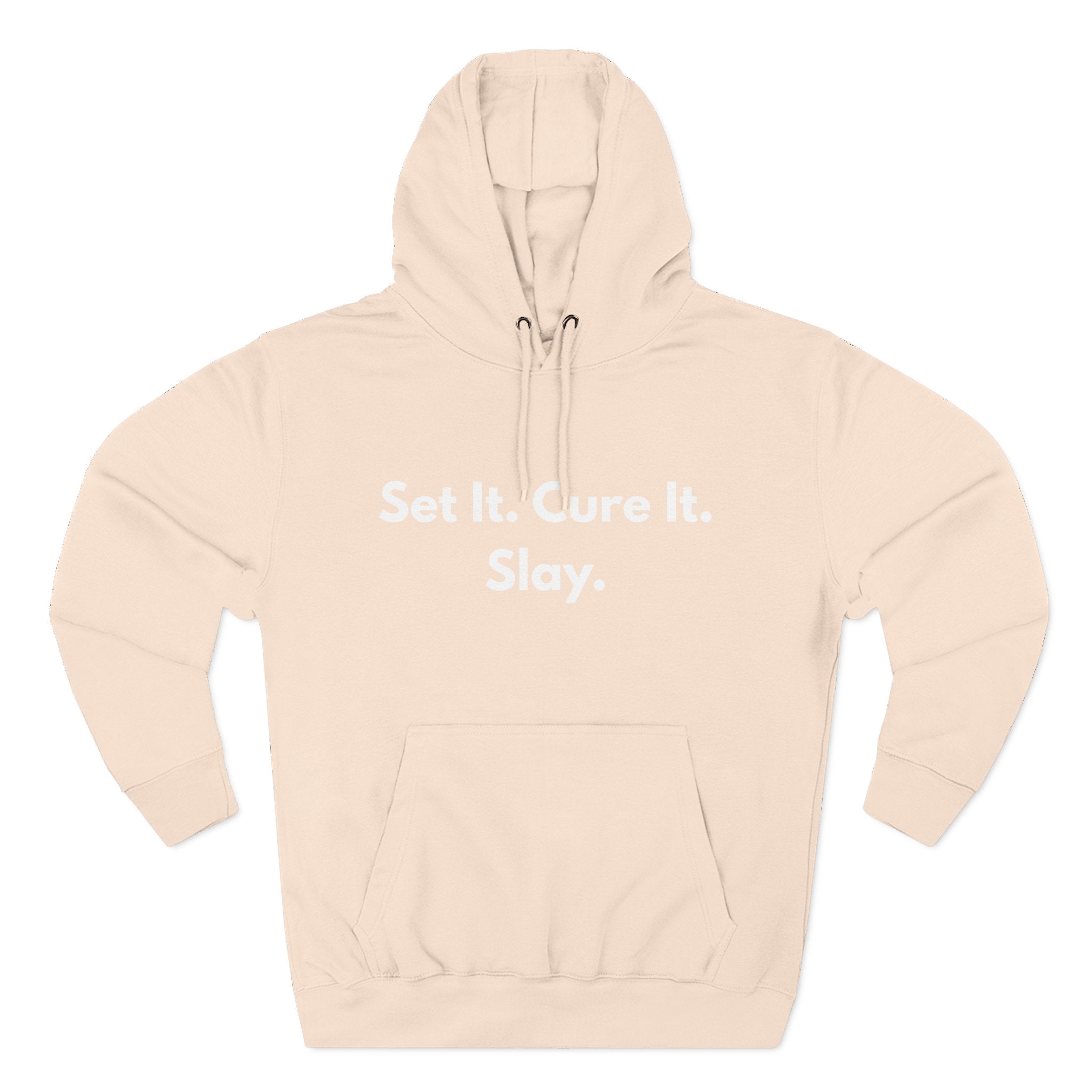 Set It. Cure It. Slay.  Funny Nail Tech Hoodie | Nail Technician Gift
