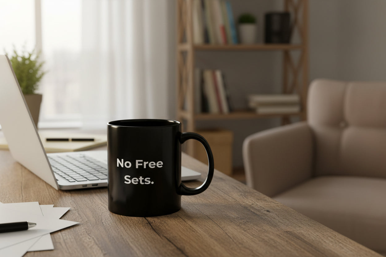 Black mug with a graphic of a person with dreadlocks and text 'Good morning, Jah' on a white background