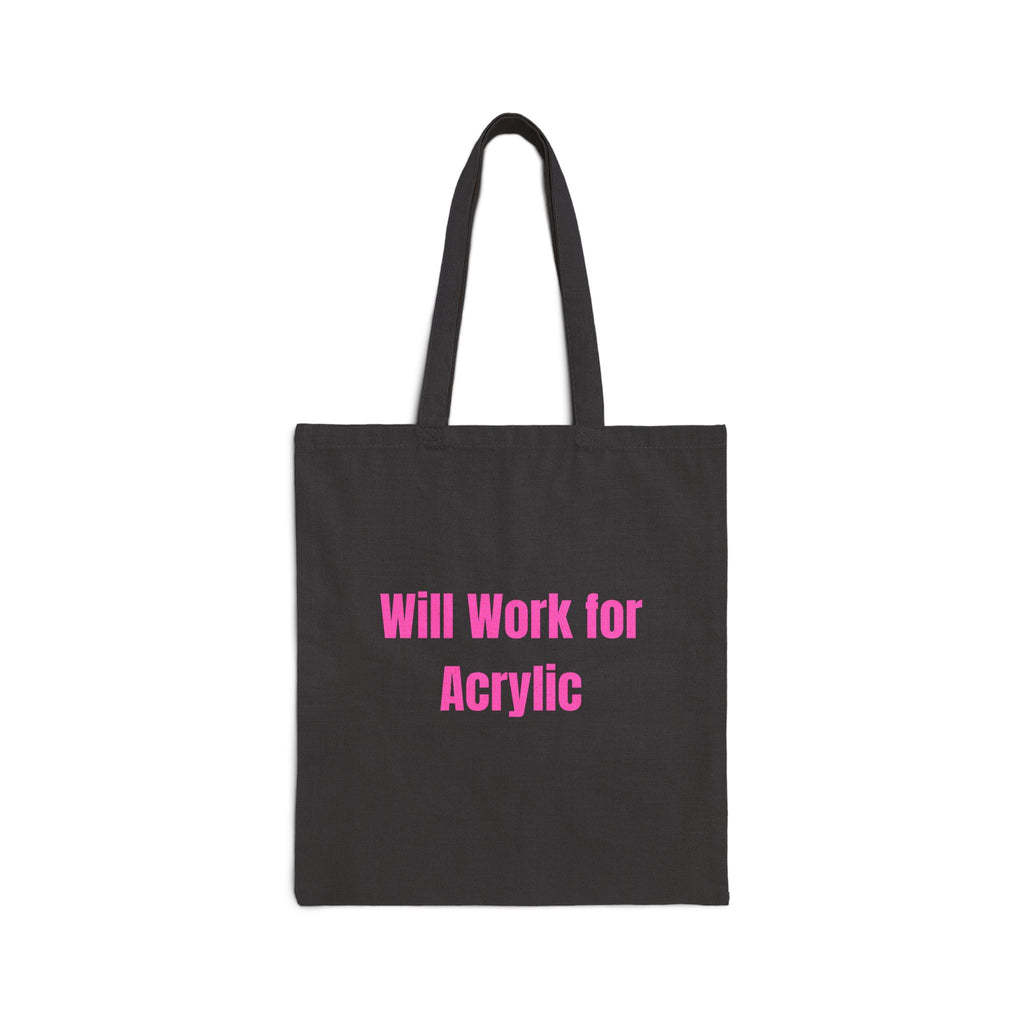 Will Work for Acrylic Nail Tech Tote Bag – Funny Nail Technician Gift