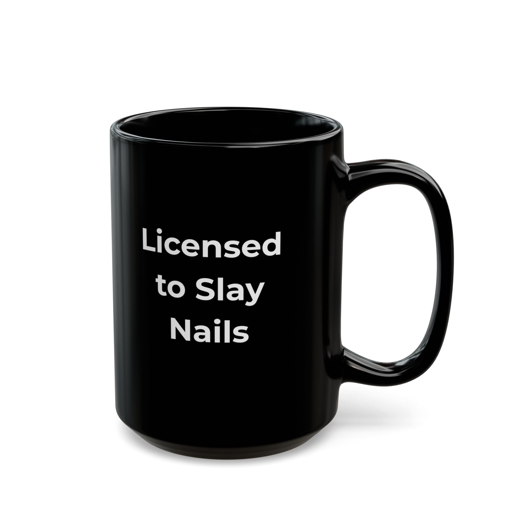 Black mug with 'This is my Tech Mug' text on a white background