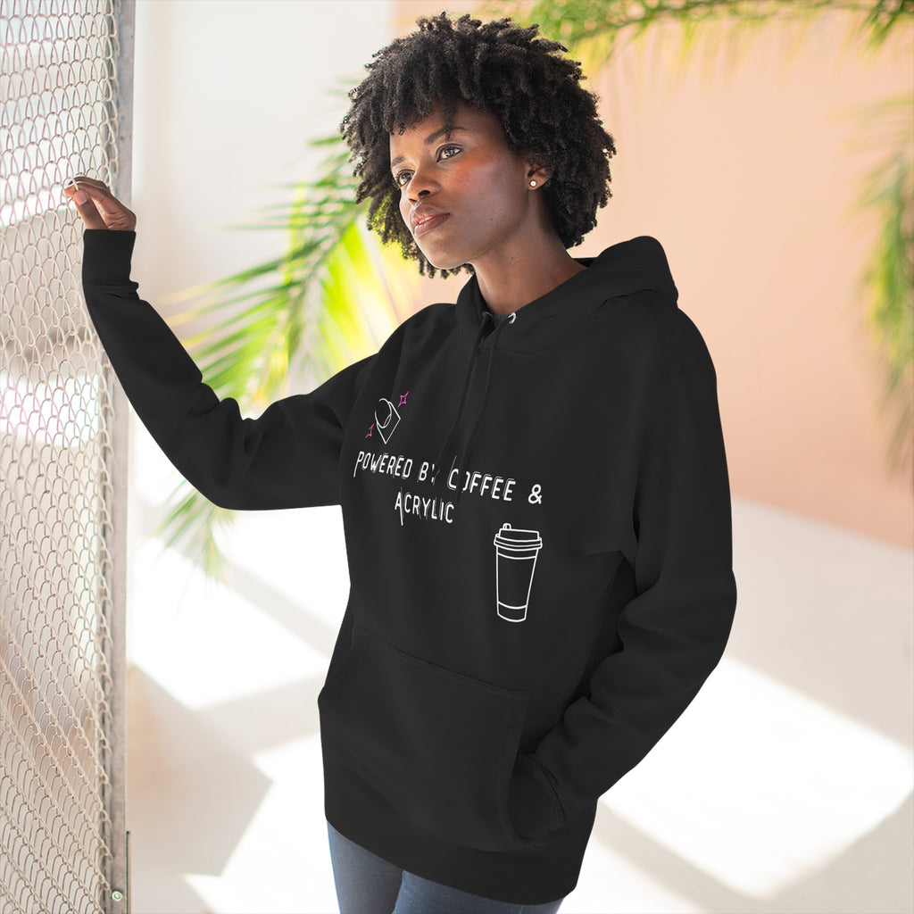 Powered by Coffee and Acrylic funny nail tech pullover hoodie - Nail Wit