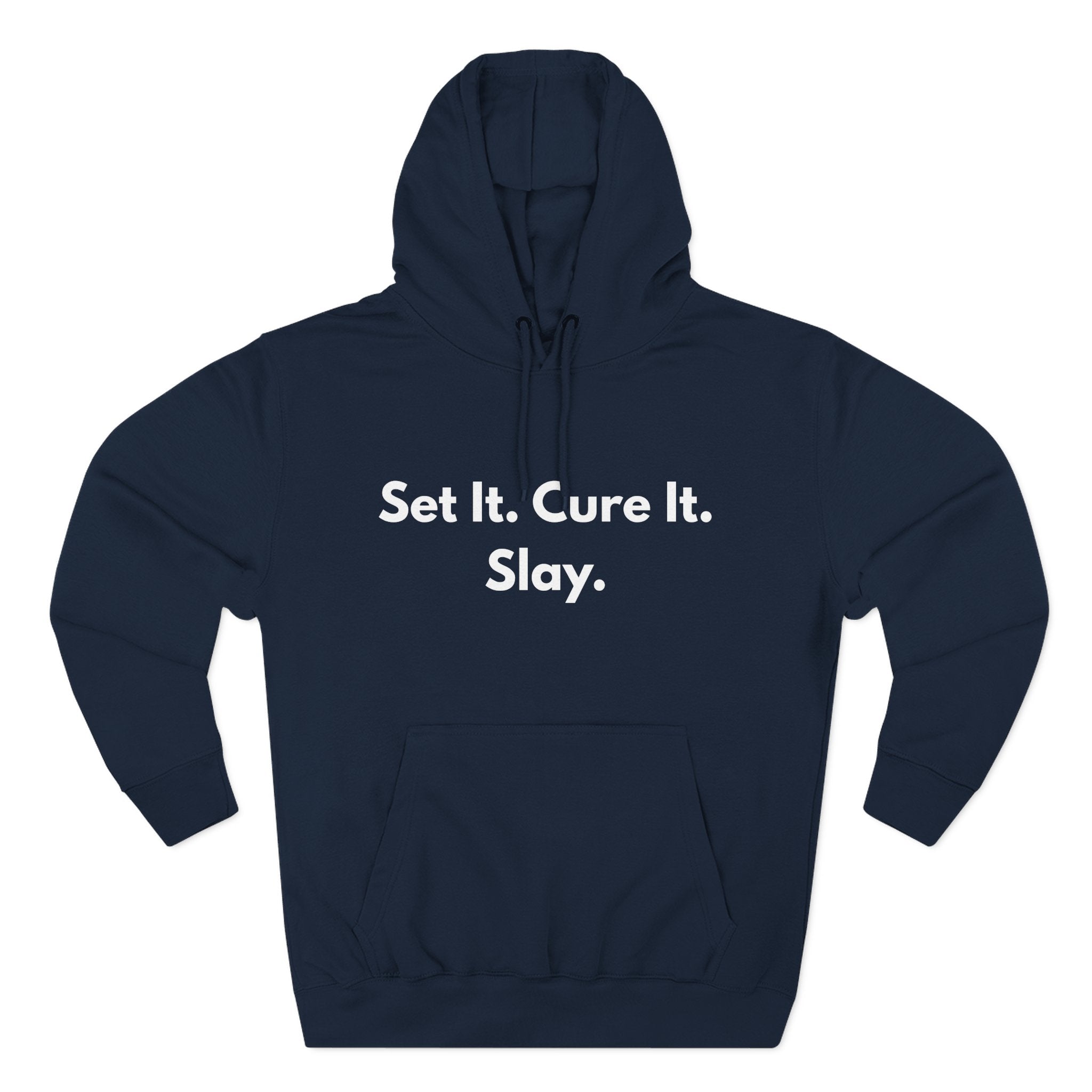 Set It. Cure It. Slay.  Funny Nail Tech Hoodie | Nail Technician Gift