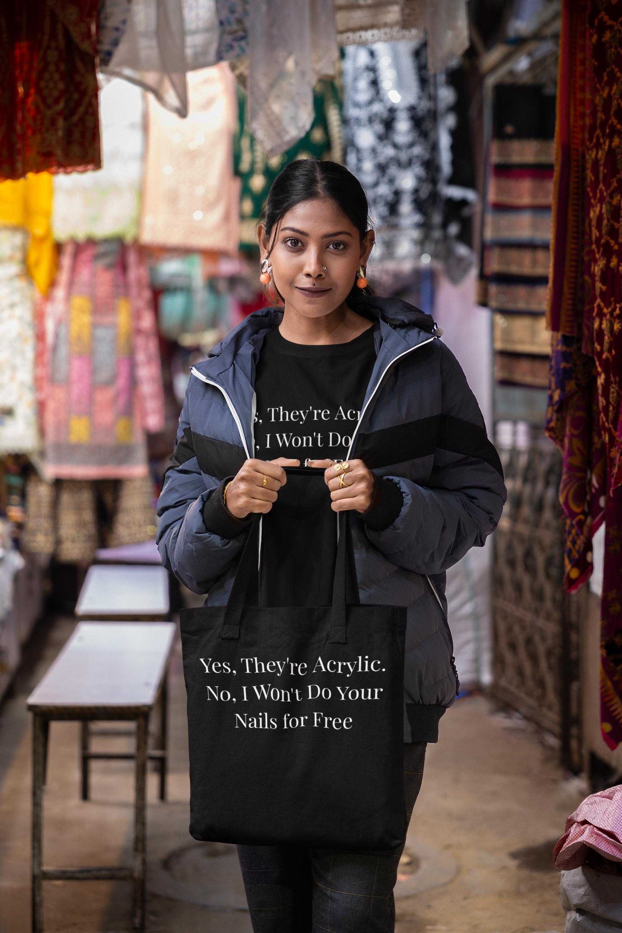 Yes, They're Acrylic. No, I Won't Do Your Nails for Free Nail Tech Tote Bag – Funny Nail Technician Gift