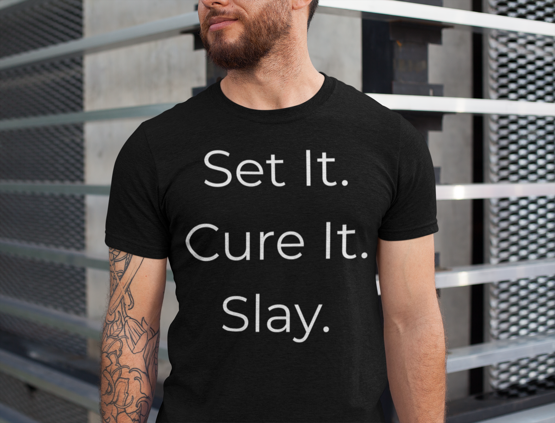 Set It. Cure It. Slay-Funny Nail Tech T-Shirt