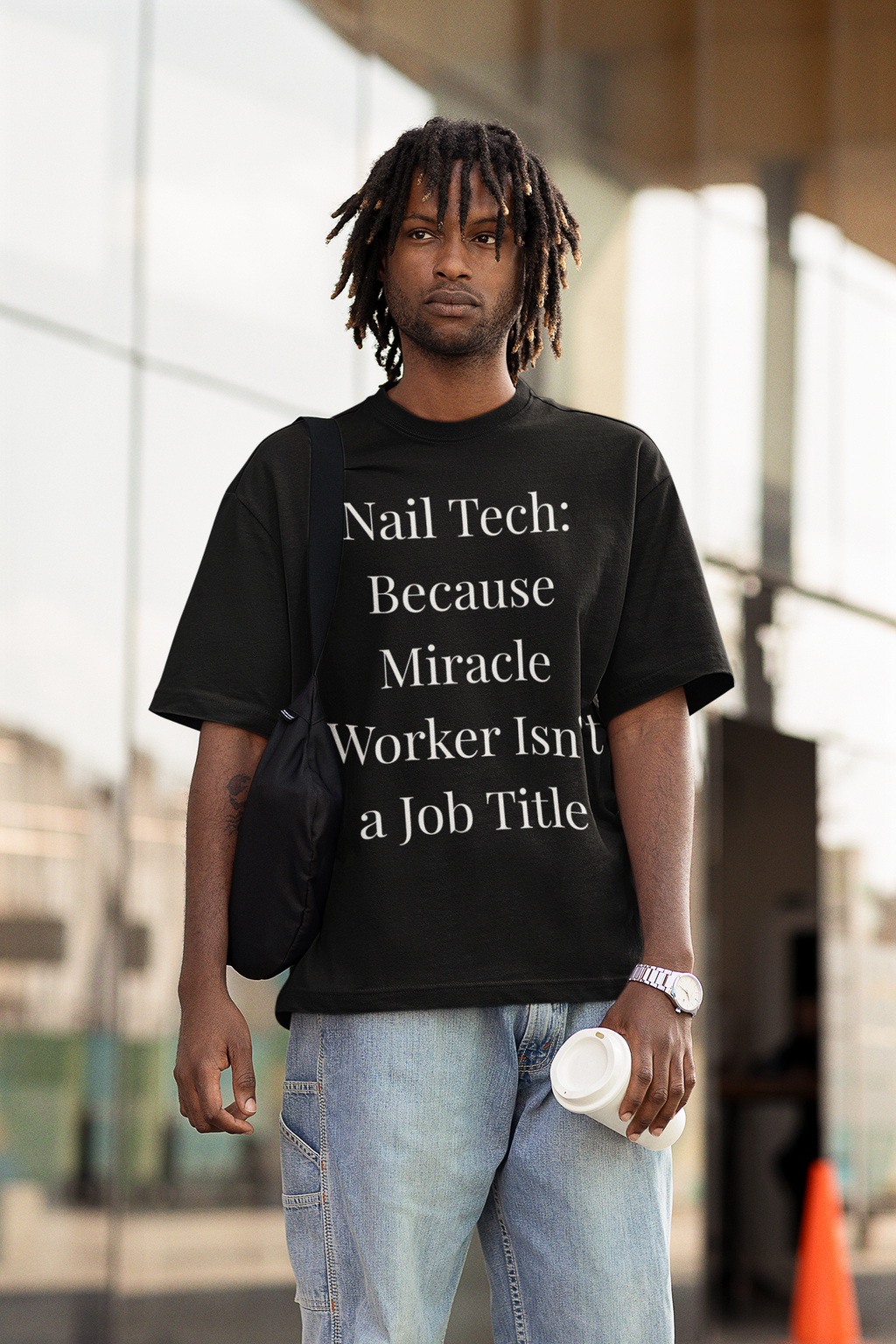 Because Miracle Worker Isn't a Job Title-Funny Nail Tech T-Shirt