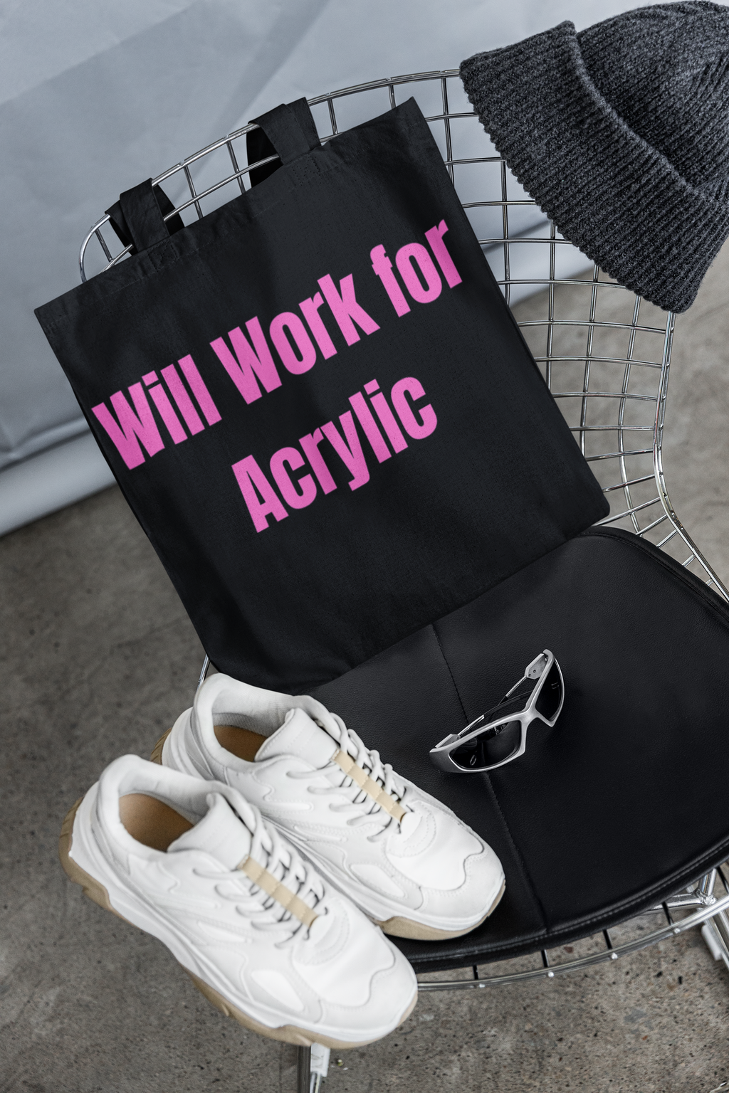Will Work for Acrylic Nail Tech Tote Bag – Funny Nail Technician Gift