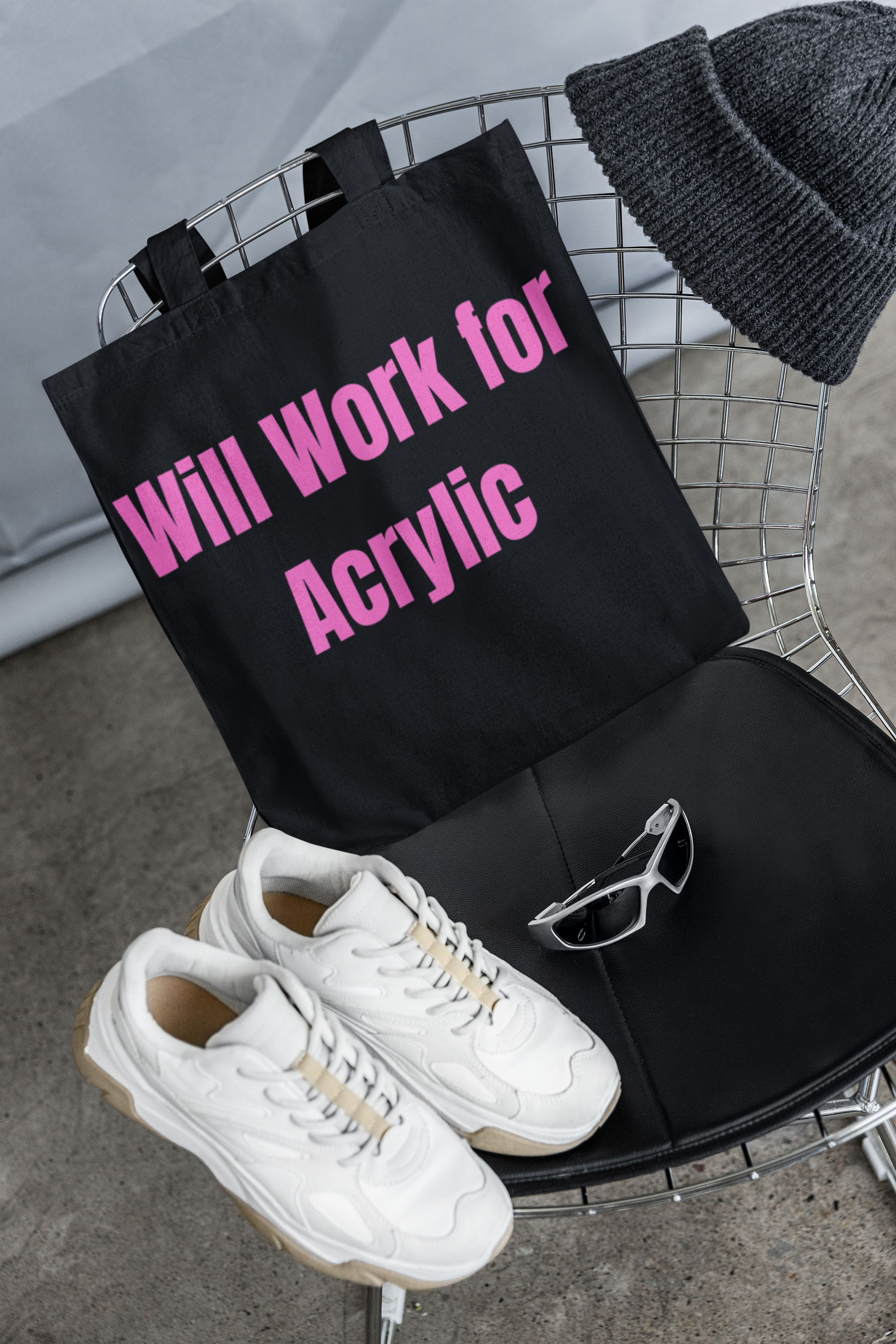 Will Work for Acrylic Nail Tech Tote Bag – Funny Nail Technician Gift